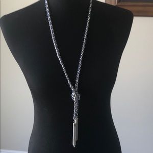 NWT Guess necklace silver and blue